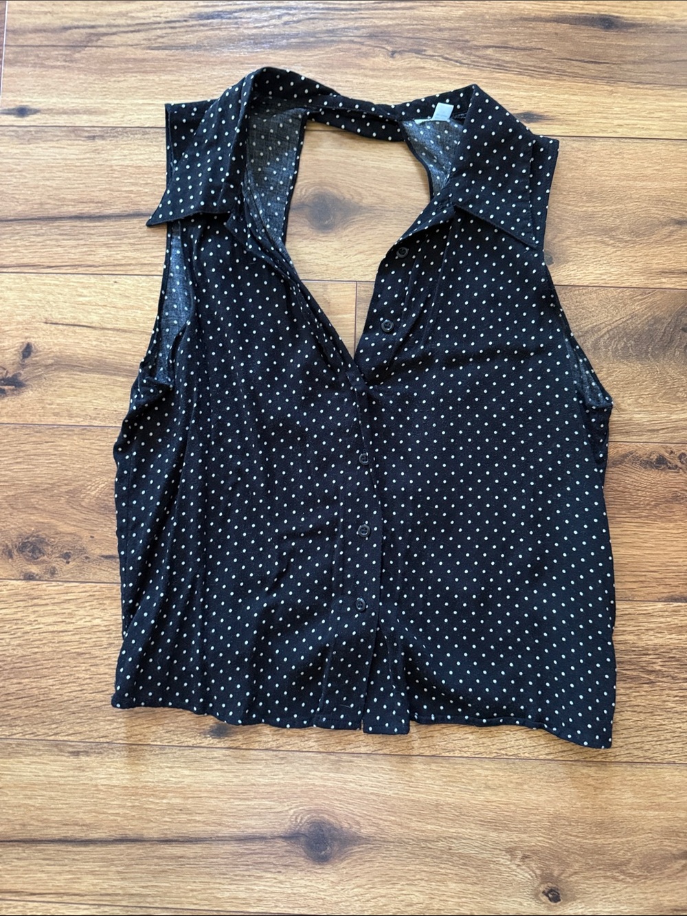 Open back polka dot top